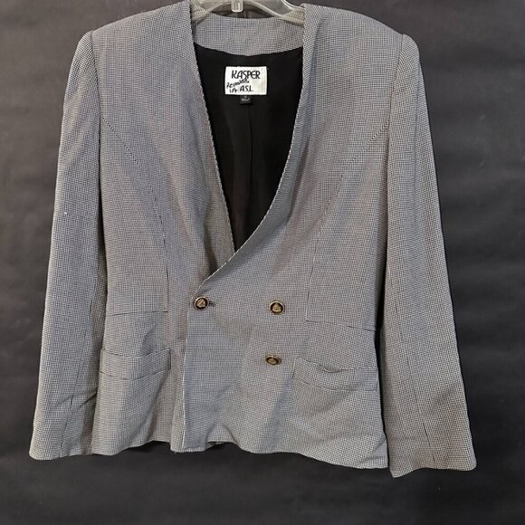 Kasper Jacket Blazer size 10 Jacket Gray Couture Office Work Lawyer Business - Picture 2 of 8